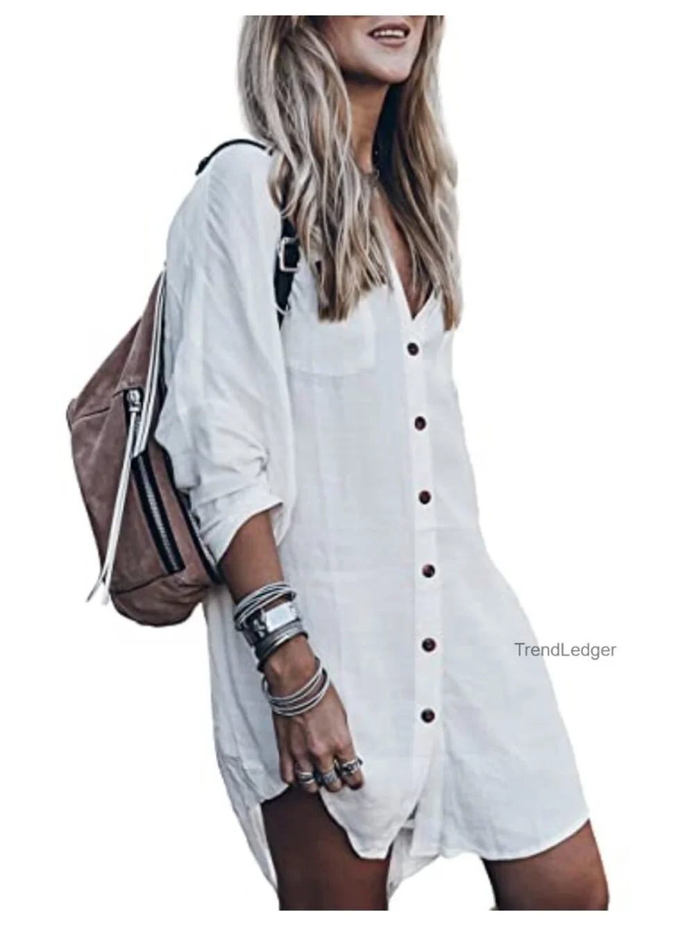 Silky Viscose Button Down Midi Kimono Cover Up Dress Summer Beach
